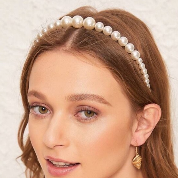NEW Pearl Bridal Bride Headband Headpiece Boho